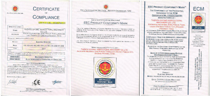 带有Ce认证的18L电动喷雾器